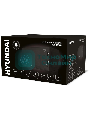 Микроволновая печь Hyundai HYM-M2096 черный, 20 л, 700 Вт, переключатели - поворотный механизм