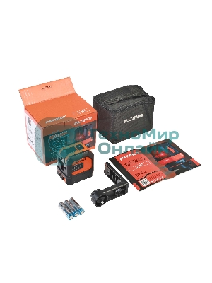 Нивелир лазерный PATRIOT LL 105, дальность без приемника 15м., 1/4 дюйма, красный, Длина волный 650Нм