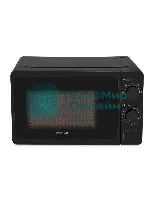 Микроволновая печь Hyundai HYM-M2010 черный, 20 л, 700 Вт, переключатели - поворотный механизм