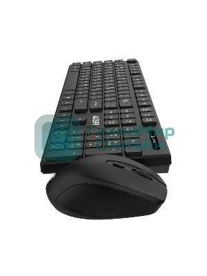 Комплект клавиатура и мышь ABR KW814 черный, интерфейс USB, беспроводной, 2.4G, RU/EN