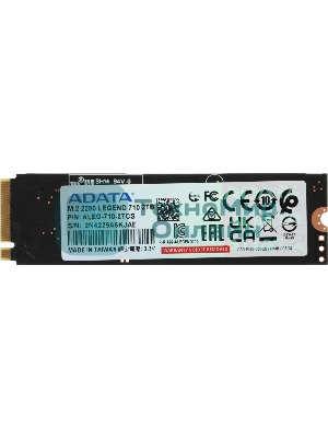 Накопитель SSD ADATA LEGEND 710, 2Tb, PCIe 3.0 x4, M.2 2280, NVMe, R/W 2400/1800, с радиатором