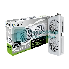 Видеокарта Palit RTX 5060Ti WHITE OC 16Gb RTX 5060TI 16Gb 128bit GDDR7 2407/28000 HDMIx1 DPx3 HDCP Ret