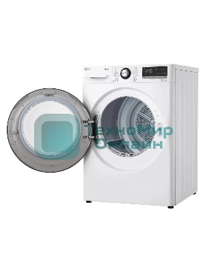 Сушильная машина LG DC90V3V6W белый, 9 кг, сушка - тепловой насос, программ - 14, 60 x 85 x 66 см