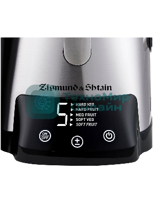 Соковыжималка Zigmund & Shtain EJ-755 стальной, центробежная, 1500 Вт, 800 мл, электронное