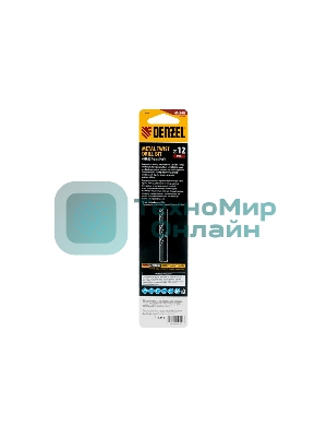 Сверло спиральное по металлу Denzel 12 x 151мм, Р6М5, Golden Tip