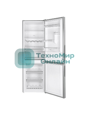 Холодильник Maunfeld MFF185NFS серый двухкамерный инвертор 240/100л морозилка снизу, No Frost