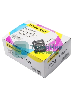 Зажимы Silwerhof 510017 сталь 41мм черный (упаковка: 12 шт) картонная коробка