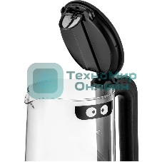 Чайник электрический Kitfort КТ-6128 1.7л. 2200Вт черный (корпус: стекло)