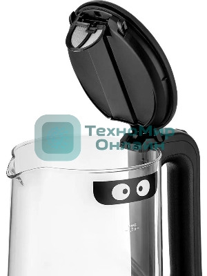 Чайник электрический Kitfort КТ-6128 1.7л. 2200Вт черный (корпус: стекло)