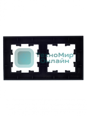 Рамка 2-местная IEK BRITE РУ-2-1-БрА металл алюминий