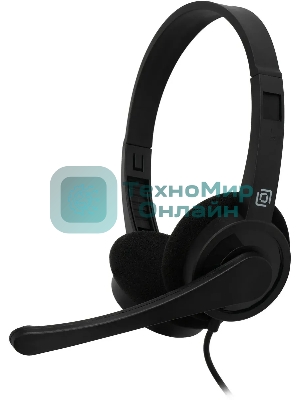 Гарнитура проводная с микрофоном Оклик HS-M600 черный 1.8м накладные оголовье (1900372)
