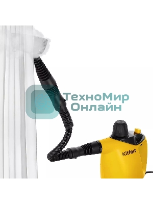 Пароочиститель ручной Kitfort КТ-9140-1 1050Вт черный/желтый