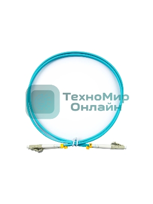 Комм. шнур оптический Cabeus Tight Buffer, Duplex LC/LC, OM3 50/125, LSZH, 25м, d= 3мм, серый хвостовик, аква