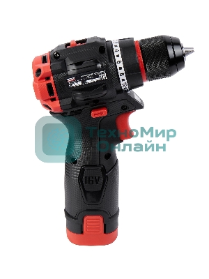 Дрель-шуруповерт Elitech CD 16L2, 16 В, 2 Ач, 55 Нм, бесщеточный