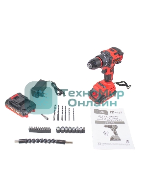 Дрель-шуруповерт Edon UAD-21PBL, 21 В, 2 Ач, 40 Нм, бесщеточный