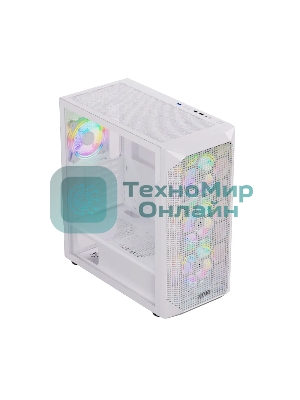 Компьютерный корпус ABR Quantum белый (1хUSB Type-C, 2хUSB 2.0, HD Audio, 4xRGb Fan, ATX, E-ATX)