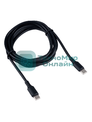 Кабель USB2.0 Cablexpert CC-USB2-CMCM-100-1.8M, Type-C/Type-C, 5A, 100Вт, PD/QC3.0, медь, 1.8м, черный, пакет
