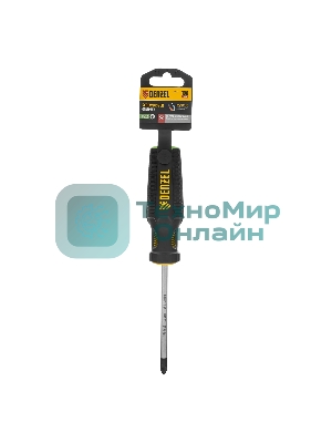 Отвертка Denzel PZ2x100 мм, S2, 3к рукоятка