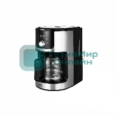 Кофеварка капельная со встроенной кофемолкой BQ CM1010 черный-стальной, исп. кофе - зерновой/молотый, 1.2 л, 1050 Вт.