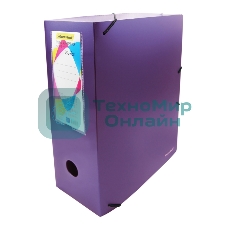 Папка архивная на резинке Silwerhof Perlen 311915-73 полипропилен 1мм, корешок 100мм, A4 сиреневый металлик