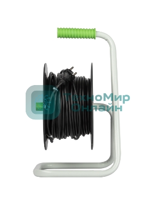 Удлинитель силовой ЭРА GREEN LINE KAT-2x1.5-30m Greenline на катушке пластик 4 розетки без заземления 30м ПВС 2x1.5мм2