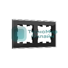 Рамка 2-местная IEK BRITE РУ-2-2-БрЧ стекло черный