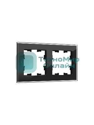 Рамка 2-местная IEK BRITE РУ-2-2-БрЧ стекло черный