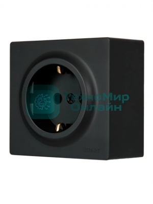 Розетка 1-мест. с заземл. LETO ПБТ черный бархат LEZARD 752-4200-122B
