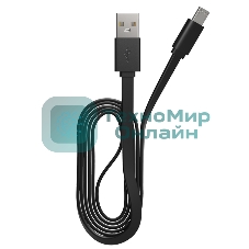 Кабель Maxvi MC-01F black USB-A - microUSB, 2A Плоский кабель, ток макс. нагрузки 2А, макс. напряжение 5V; стандарт USB 2.0; длина 1м, материал PVC, черный