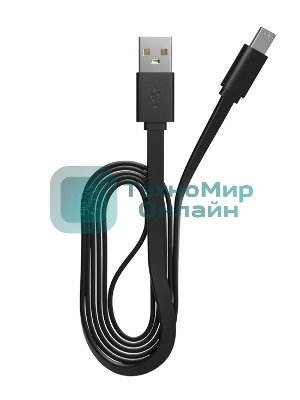 Кабель Maxvi MC-01F black USB-A - microUSB, 2A Плоский кабель, ток макс. нагрузки 2А, макс. напряжение 5V; стандарт USB 2.0; длина 1м, материал PVC, черный
