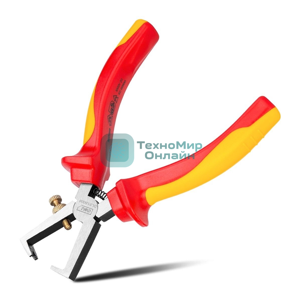 Диэлектрические клещи для снятия изоляции Deli DL515006 160мм, сталь Cr-V, сертификат VDE для работ под напряжением до 1000 В