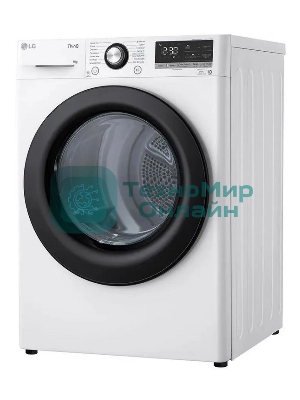 Сушильная машина LG DC90V3V6W белый, 9 кг, сушка - тепловой насос, программ - 14, 60 x 85 x 66 см
