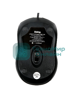 Мышь проводная Dialog Comfort MOС-15U черный, 1200 dpi, USB, кнопки - 3