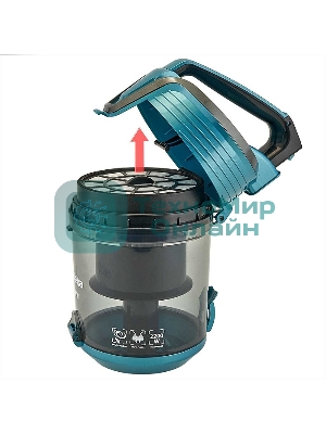 Пылесос DELTA DL-0852 черный/бирюзовый, 350/2200 Вт, уборка сухая, пылесборник контейнер, 4 л