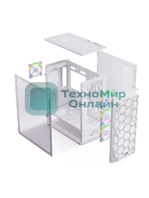Компьютерный корпус ABR Quantum белый (1хUSB Type-C, 2хUSB 2.0, HD Audio, 4xRGb Fan, ATX, E-ATX)