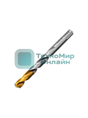 Сверло спиральное по металлу Denzel 12 x 151мм, Р6М5, Golden Tip