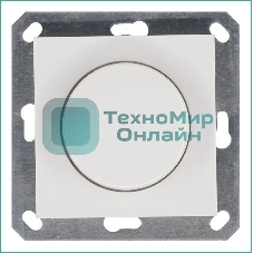 Светорегулятор Jasmart поворотно-нажимной (диммер) LED 30-400Вт 1gang 2way механизм бел. глянцевый