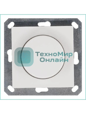 Светорегулятор Jasmart поворотно-нажимной (диммер) LED 30-400Вт 1gang 2way механизм бел. глянцевый