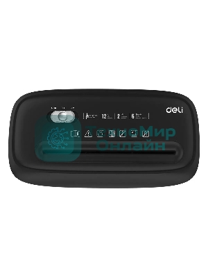 Шредер Deli E9945 черный (секр.P-4) фрагменты 6лист. 12лтр. скобы пл.карты