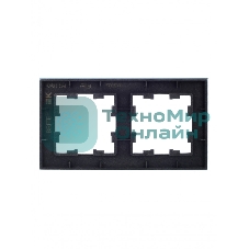 Рамка 2-местная IEK BRITE РУ-2-2-БрСе стекло серый