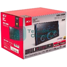 Автомагнитола ACV ADX-211BM, 2 DIN, Bluetooth, USB Type-A, AUX, пульт ДУ