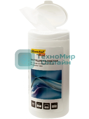 Салфетки Silwerhof DAILY для компьютеров и оргтехники туба 100 шт влажных