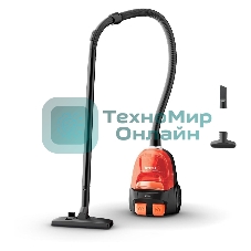 Пылесос Tefal MICRO SPACE CYCLONIC TW3235EA оранжевый/черный, 350/1600 Вт, уборка сухая, пылесборник контейнер 1 л