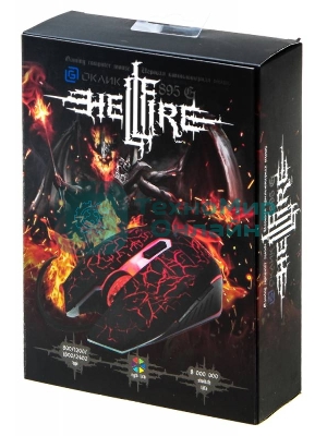 Мышь Oklick 895G HELLFIRE черный оптическая (2400dpi) USB игровая (5but)