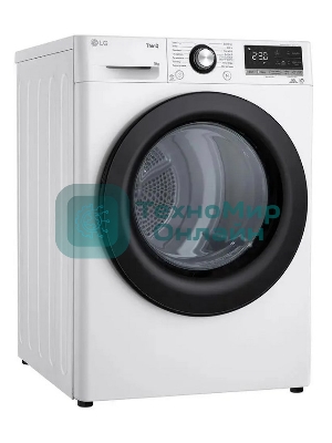 Сушильная машина LG DC90V3V6W белый, 9 кг, сушка - тепловой насос, программ - 14, 60 x 85 x 66 см