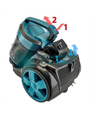 Пылесос DELTA DL-0852 черный/бирюзовый, 350/2200 Вт, уборка сухая, пылесборник контейнер, 4 л