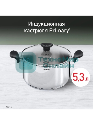 Кастрюля Tefal Primary E3084674 5.2 л. d=24 см (с крышкой) стальной (2100120958)