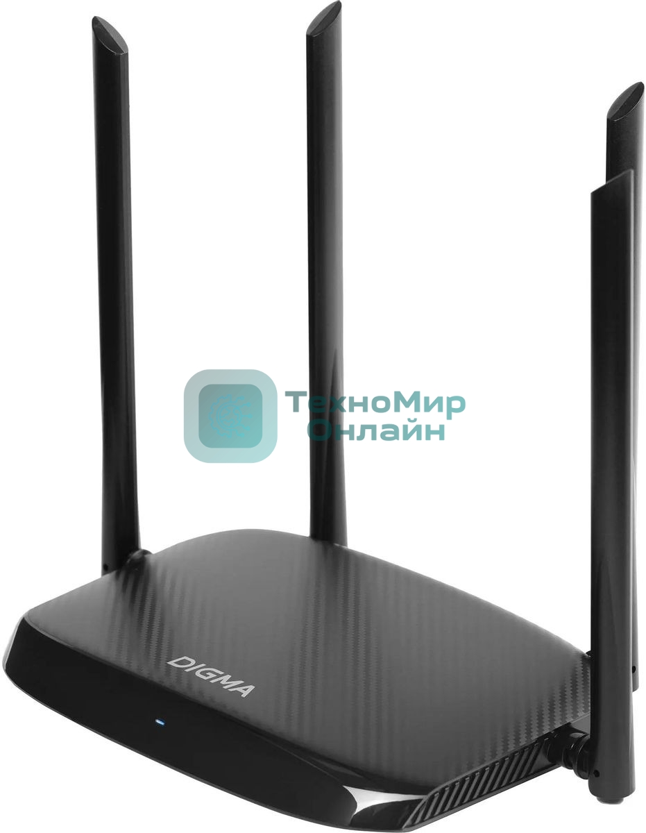 Роутер беспроводной Digma DWR-AC1201 AC1200 10/100BASE-TX черный (упак.:1шт)