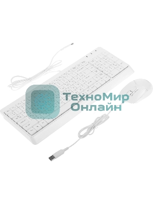 Комплект клавиатура+мышь A4Tech FStyler F1512 проводной, USB, 1200 DPI, белый