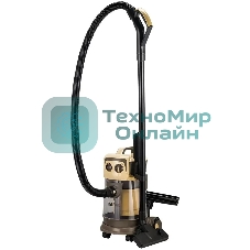 Пылесос Kitfort КТ-5192 золотистый/черный, 1000 Вт, уборка сухая/сбор жидкости, пылесборник контейнер/аквафильтр, 15 л